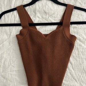 Abercrombie Sweetheart Neckline Brown Crop Top